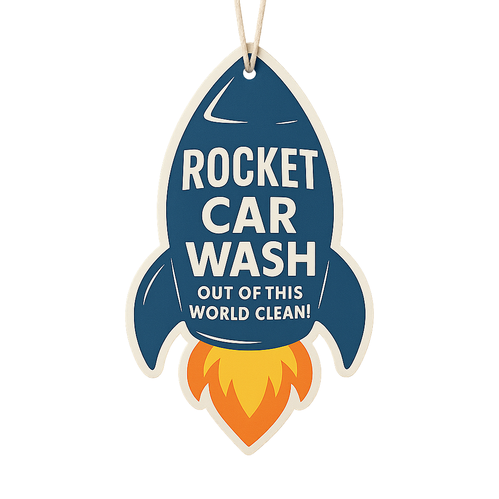 Custom air freshener design for car wash giveaway