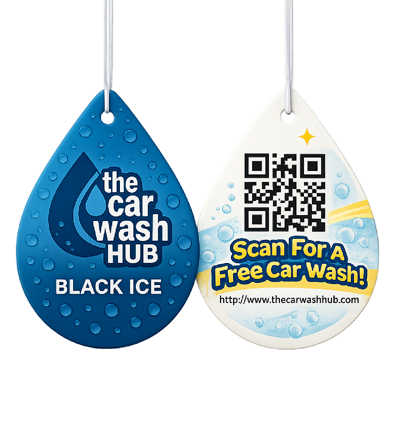 Custom air fresheners for car washes with branded vertical design