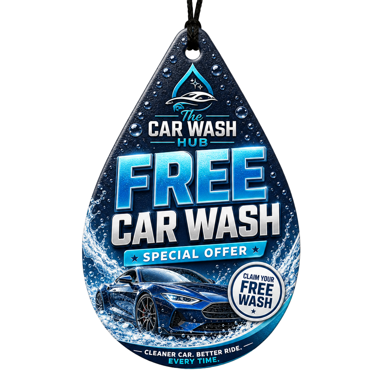 Free car wash custom air freshener promotional design